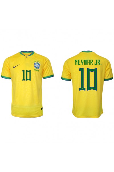 Fotbalové Dres Brazílie Neymar Jr #10 Domácí Oblečení MS 2022 Krátký Rukáv